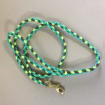 Sea Foam, Chocolate Brown and Yellow 4 foot leash with 1/2" brass clip