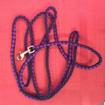 Black and Acid Purple 6 foot leash with silver clip