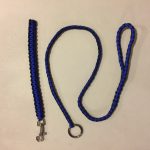 Black and Electric Blue 34" slip leash and 5/8" Grab Tab with silver clip