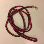 Black and Red 6 foot leash with 3/8" brass clip